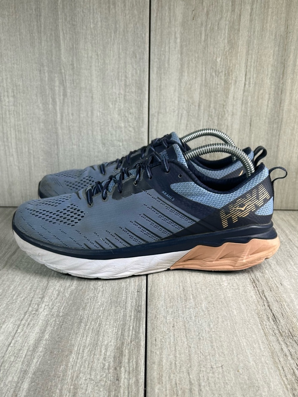 Hoka One One Arahi 3 Blue Running Sneaker Comfort Walking Shoe Women’s Size 9.5